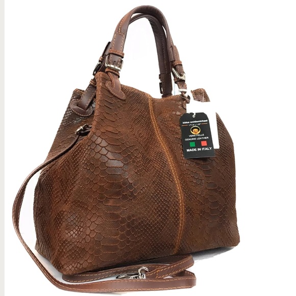 Vera pelle Leather made in Florence suede satchel - Picture 5 of 8